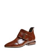 Romwe Buckle Detail Pointed Toe Pu Shoes