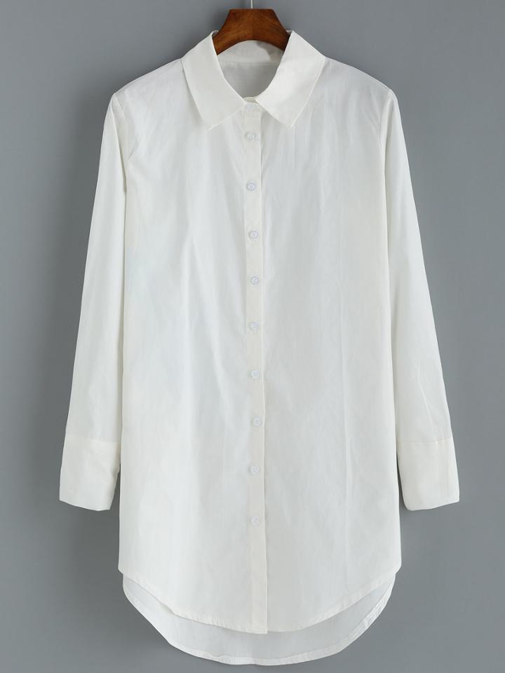 Romwe Lapel Buttons Shirt Dress