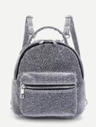 Romwe Pocket & Zipper Front Backpack