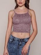 Romwe Spaghetti Strap Keyhole Cami Top