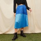 Romwe Cut-and-sew Chevron Pleated Skirt