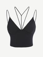 Romwe Strappy Detail Crop Cami Top