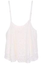 Romwe Double Lace Layer White Camisole