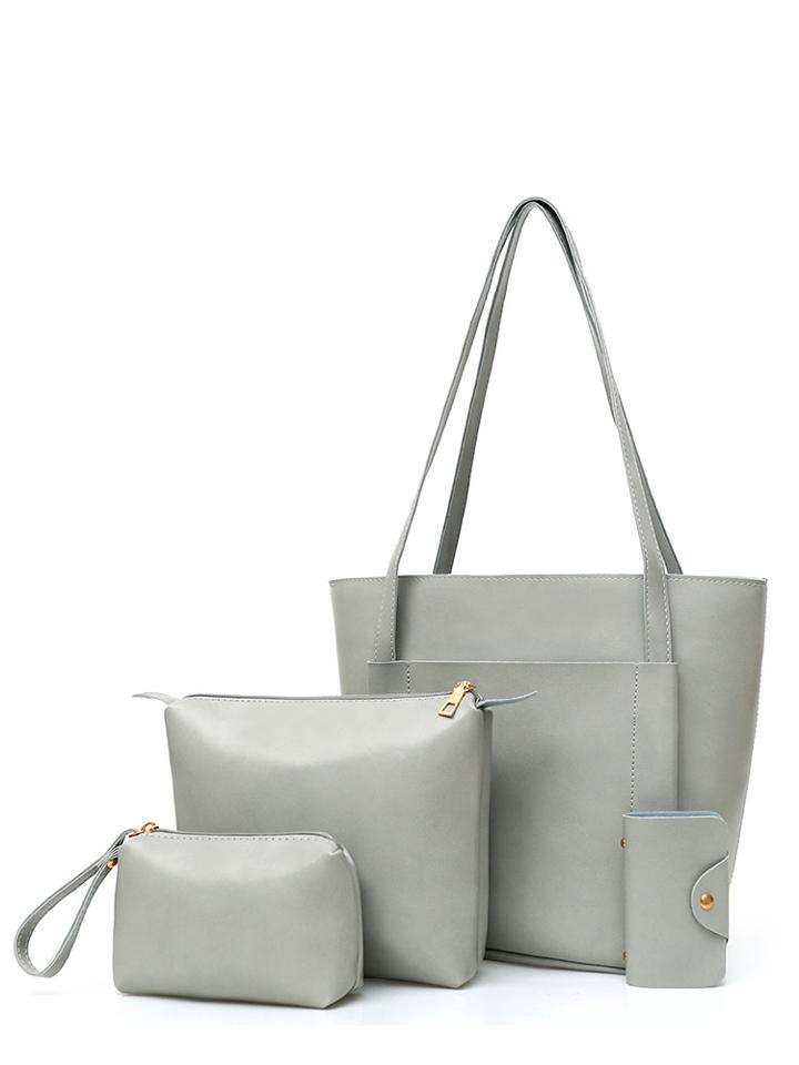 Romwe 4 Pcs Pebble Pattern Bags Set