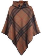 Romwe Turtleneck Plaid Khaki Cape Coat