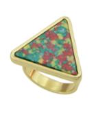 Romwe Redgreen Turquoise Triangle Shape Ring