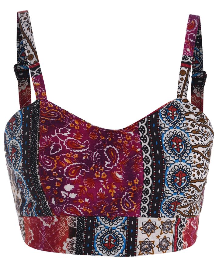 Romwe Spaghetti Strap Tribal Print Cami Top