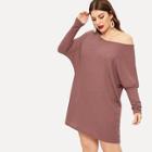 Romwe Plus Leg-of-mutton Sleeve Sweater Dress