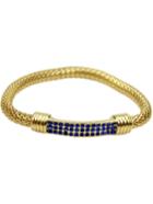 Romwe Blue Crystal Chain Bracelet