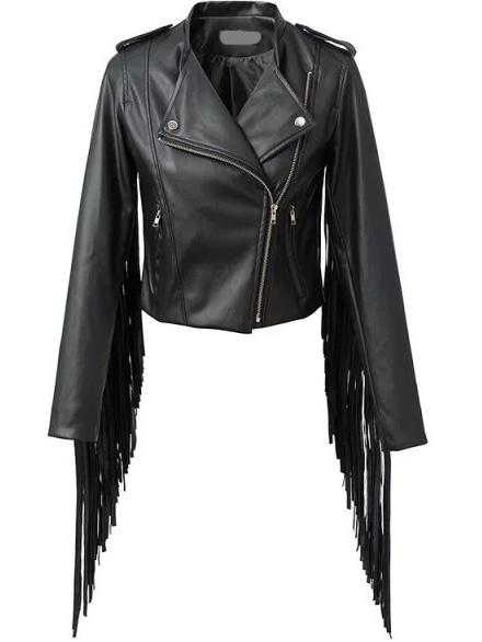 Romwe Lapel Tassel Slim Jacket