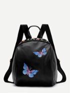 Romwe Double Butterfly Pattern Pu Backpack