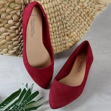 Romwe Wide Fit Faux Suede Pointy Toe Ballet Flats