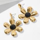 Romwe Flower Shaped Metal Drop Earrings