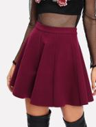 Romwe Paneled Flare Skirt