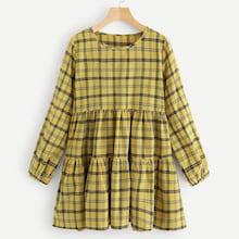 Romwe Plaid Ruched Dress