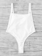 Romwe Adjustable Straps Backless Swimsuit