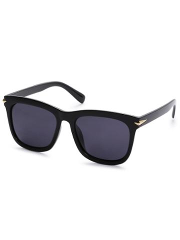 Romwe Super Dark Black Lens Metal Trim Sunglasses
