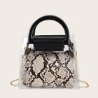 Romwe Clear Satchel Bag With Snakeskin Inner Pouch