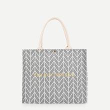 Romwe Letter And Geometric Pattern Tote Bag
