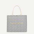 Romwe Letter And Geometric Pattern Tote Bag