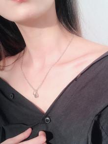 Romwe Link Ring Pendant Chain Necklace