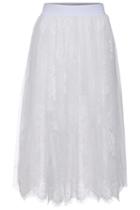 Romwe Lace Sheer Mesh White Skirt