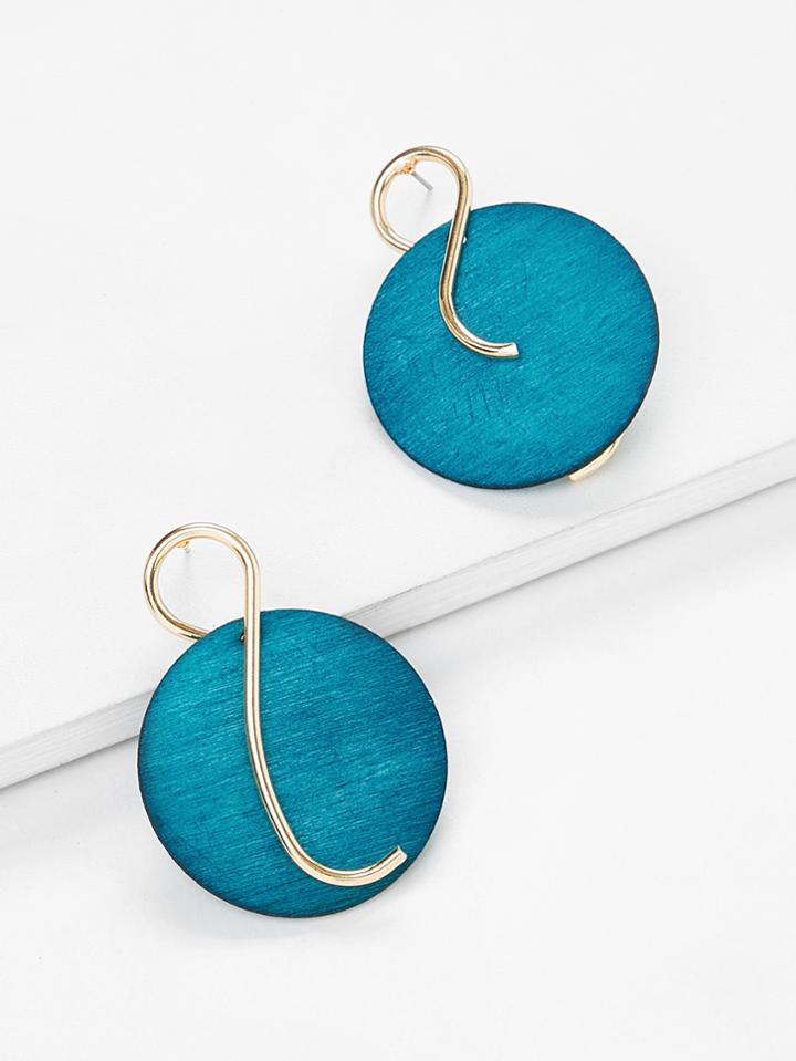 Romwe Flat Disc Earrings