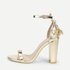 Romwe Tassel Detail Cut Out Block Heeled Pump