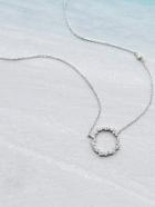 Romwe Rhinestone Decorated Ring Pendant Chain Necklace