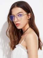 Romwe Metal Frame Cat Eye Glasses