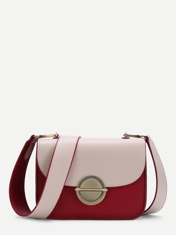 Romwe Metal Detail Pocket Back Shoulder Bag