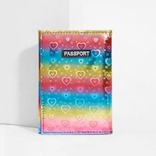 Romwe Iridescent Heart Pattern Card Wallet