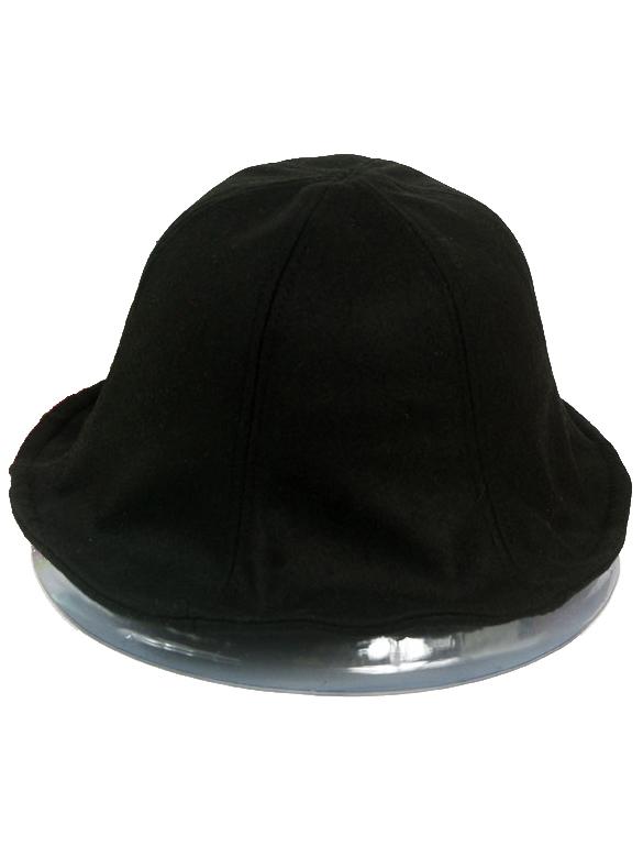 Romwe Vintage Wool Boater Black Hat