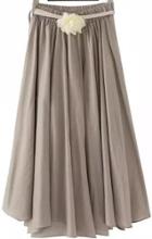 Romwe With Belt Pleated Coffee Skirt