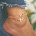 Romwe Moon & Star Chain Anklet Set 3pcs