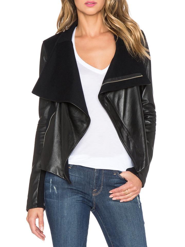 Romwe Black Long Sleeve Zipper Jacket