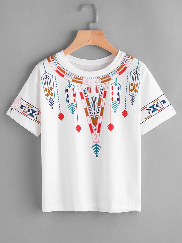 Romwe Aztec Print Tee