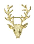 Romwe Gold Plated Deer Head Small Christmas Brooch