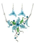 Romwe Costume Colorful Big Enamel Flower Jewelry Set