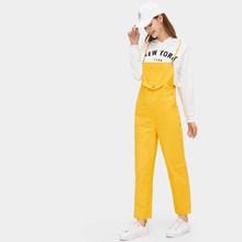 Romwe Ring Detail Cami Overalls
