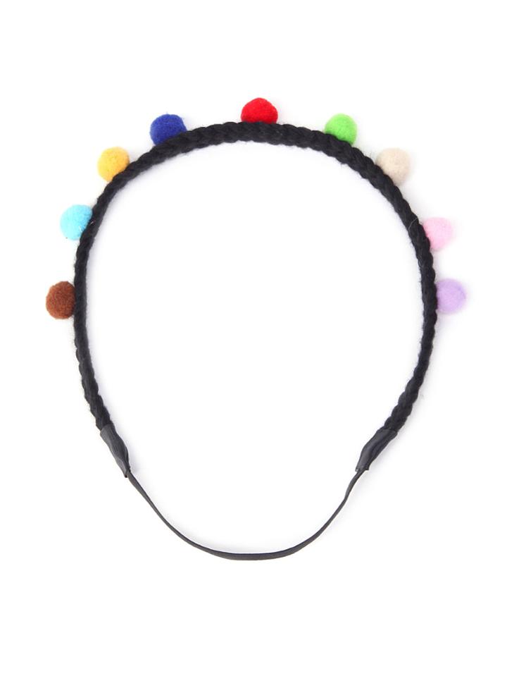 Romwe Pom Pom Design Braided Headband