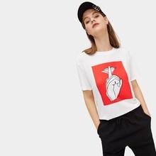 Romwe Hand And Lip Print Tee