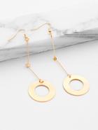 Romwe Minimalist Ring Design Drop Earrings