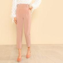 Romwe Frilled High Rise Pleated Front Pants