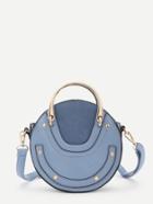 Romwe Round Shaped Shoulder Bag With Metal Handle