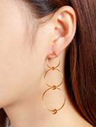 Romwe Circle Connected Drop Earrings