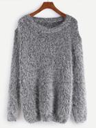Romwe Fuzzy Chunky Knit Sweater