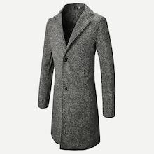 Romwe Men Space Dye Longline Coat