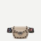 Romwe Studded Bum Bag With Butterfly Print Strap