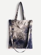 Romwe Ink Linen Shopping Bag With Handle